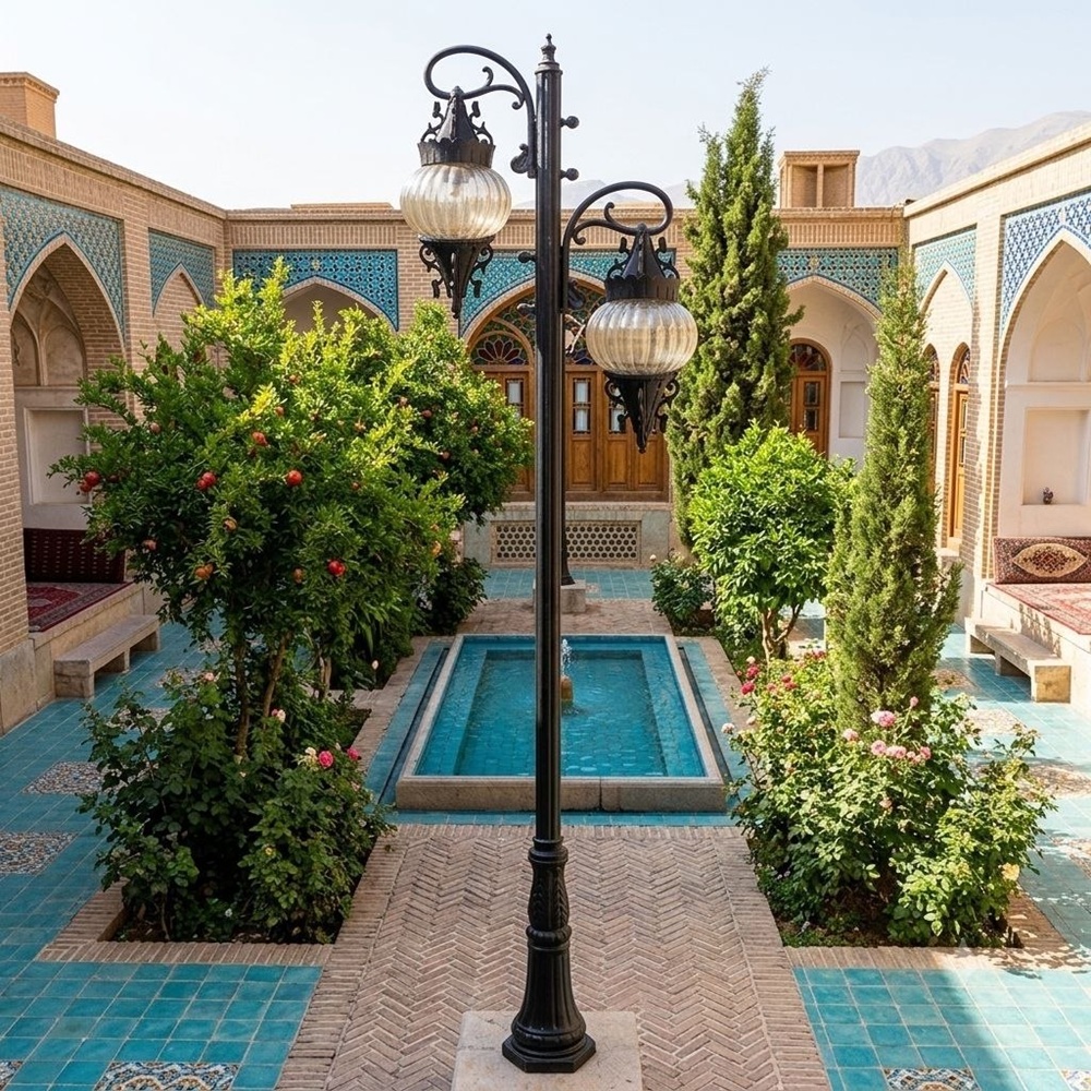 چراغ پارکی دوشعله مدل دلوین کد 139